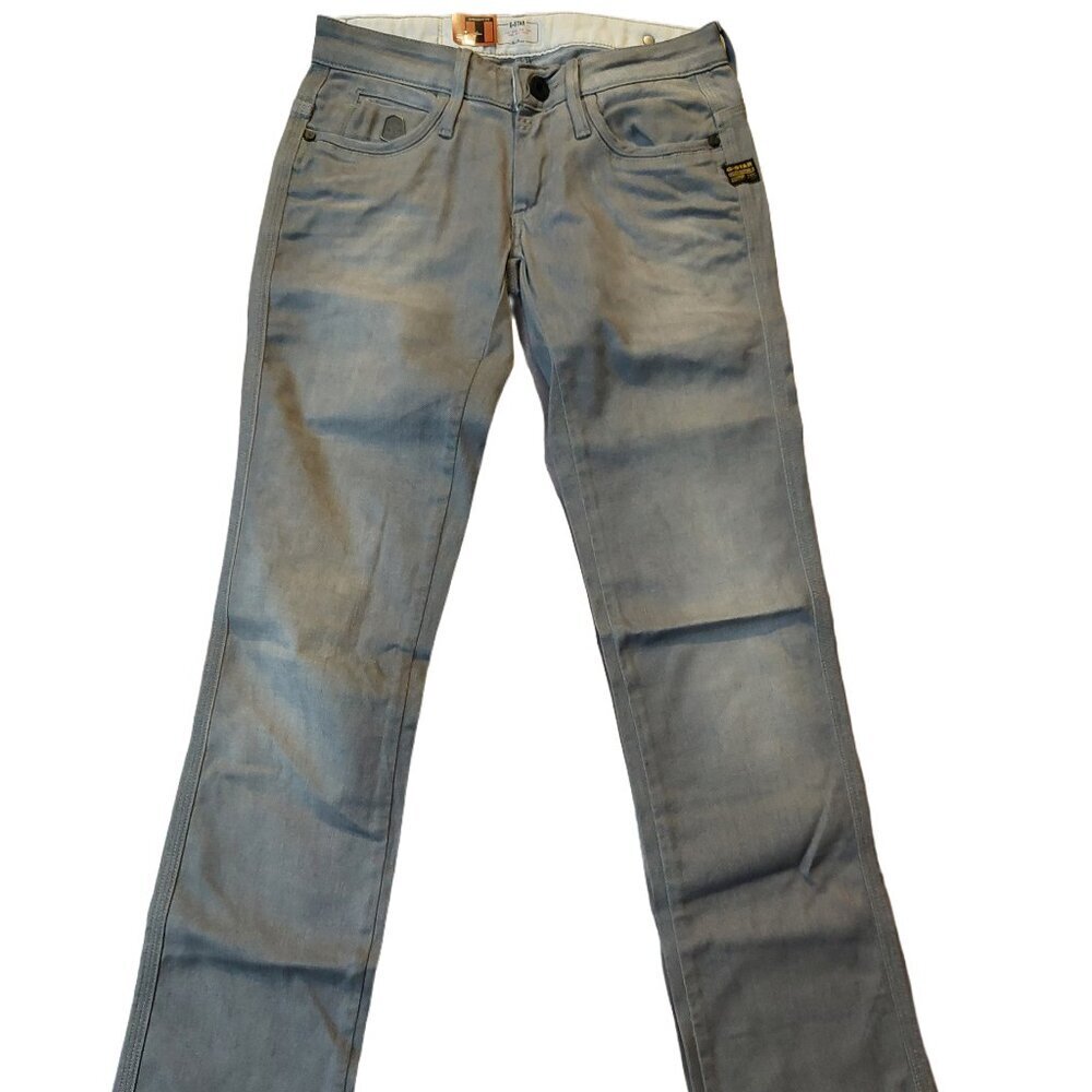Retro Vintage G-Star Raw Midge Dover Straight Leg Mist Grey Denim Jeans Sz 24 NW - Picture 2 of 12